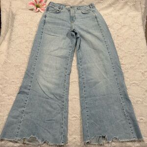 Pilcro Anthropologie Wide Leg Jeans w/Frayed Hem